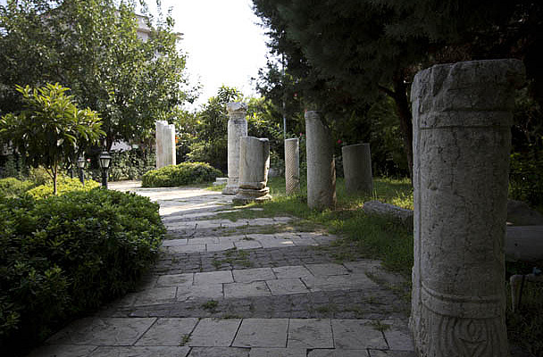 Columns in Courtyard Near St. Paul's Well