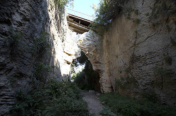 Water Channel Below Tunnel with Roman Aqueduct