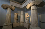 Ionic Columns and Capitals with Marble Statues